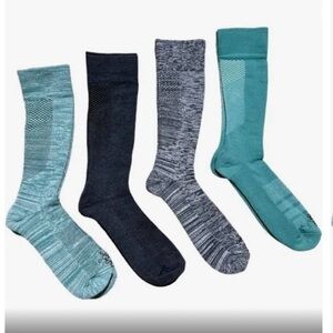 TOMMIE COPPER Compression Over the Calf Socks (4)-Pack Size S Jade, Gray NWT